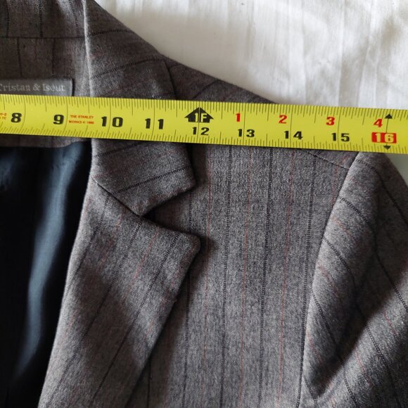 Tristan & Iseut Brown Pinstripe Skirt Blazer Suit Set,  Size S/10 - Picture 5 of 13